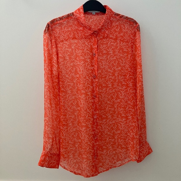 Equipment Silk-Blend Coral Blouse - Picture 1 of 10